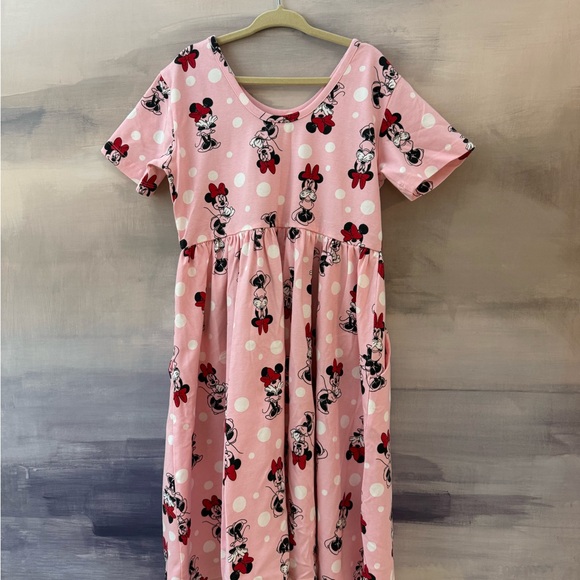 🩷❤️ DISNEY Collection for HANNA ANDERSON Pink Minnie Mouse Kids Dress Size 8 - Picture 4 of 5